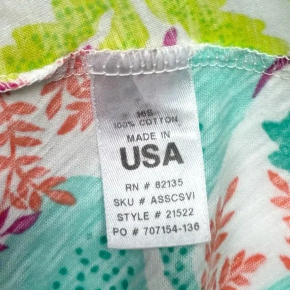 Fresh Produce Tropical Leaf Print Tunic Top Women’s S Asymmetrical Bottom - Picture 9 of 14